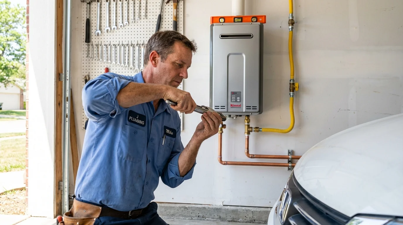 Tankless water heater installation by a Johns Plumbing LLC plumber in Willcox